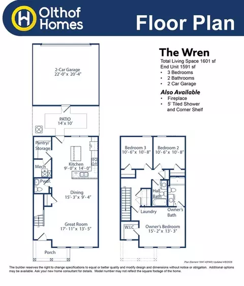 Floorplan - 8765 Bo St, Plainfield, IN 46168 photo 2 of 2