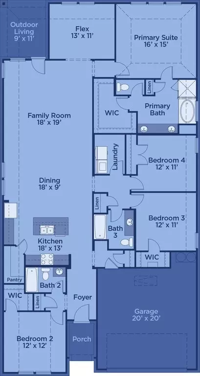 Floorplan - 2425 Saint George Dr, Celina, TX 75009 photo 1 of 1