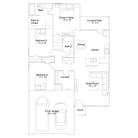 Floorplan - 11 Deerfield Dr, Ward, AR 72176 photo 1 of 1