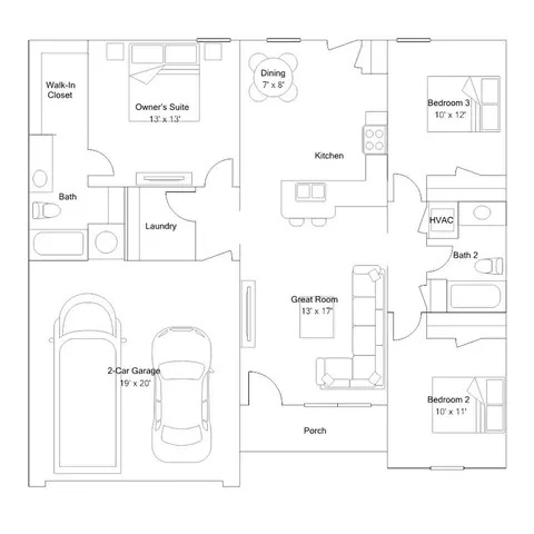 Floorplan - 11 Deerfield Dr, Ward, AR 72176 photo 1 of 1