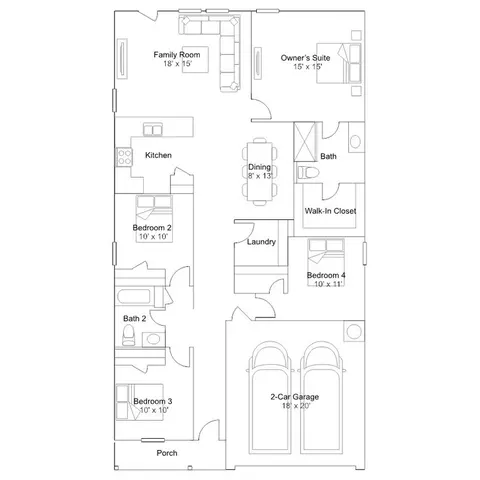 Floorplan - 2314 Silvercloud Dr, Lockhart, TX 78644 photo 1 of 1