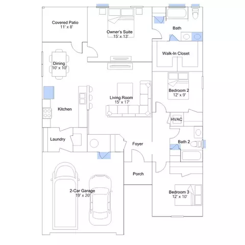 Floorplan - 102 Southfork Dr, Beebe, AR 72012 photo 2 of 6