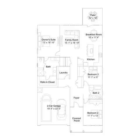Floorplan - 68 Stoddard Ln, Garner, NC 27529 photo 1 of 4