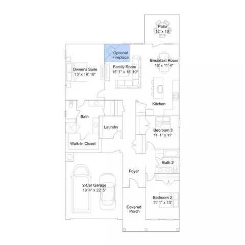 Floorplan - 68 Stoddard Ln, Garner, NC 27529 photo 2 of 4