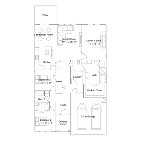 Floorplan - 68 Stoddard Ln, Garner, NC 27529 photo 1 of 6