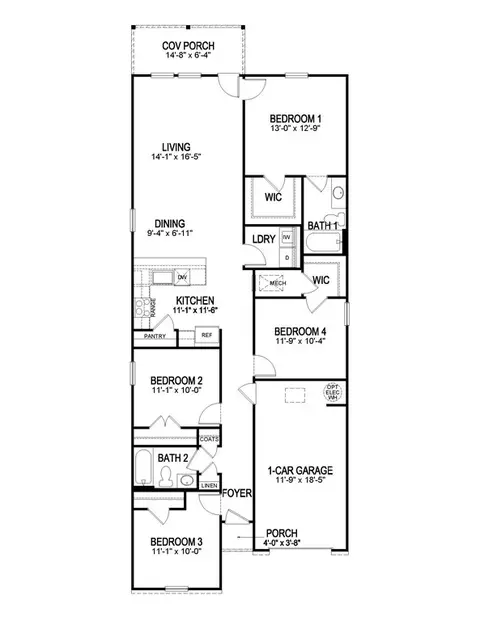 Floorplan - 35530 Evers Dr, Denham Springs, LA 70706 photo 2 of 3