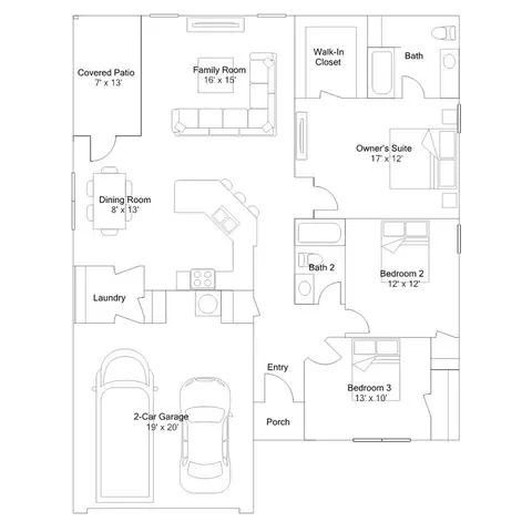 Floorplan - 8308 E 161st Pl S, Bixby, OK 74008 photo 1 of 1