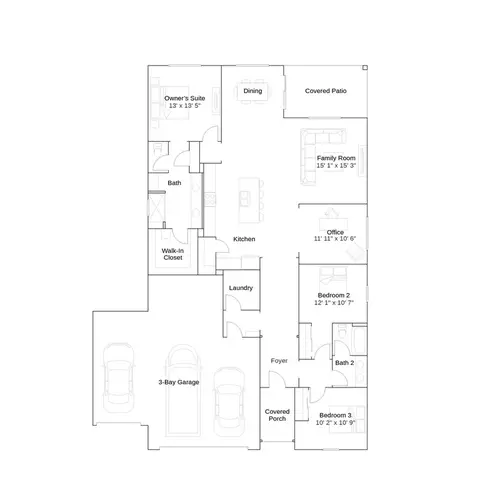 Floorplan - 17515 S Ironwood Bend Dr, Vail, AZ 85641 photo 1 of 1