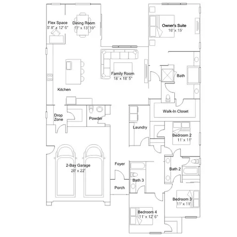 Floorplan - 7971 Floyd Glenn Wise Dr, Tracy, CA 95377 photo 1 of 1