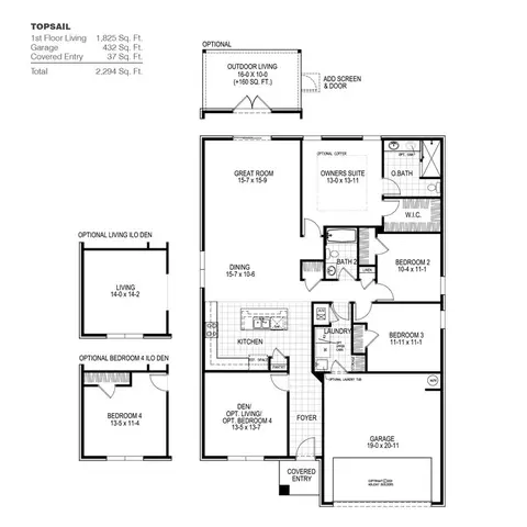 Floorplan - 65 Splendor Run, Freeport, FL 32439 photo 1 of 1