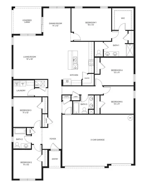 Floorplan - 2512 Dorset Ct, Ormond Beach, FL 32174 photo 1 of 1