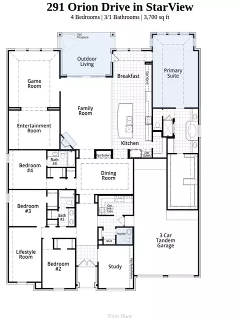Floorplan - 291 Orion Dr, Prosper, TX 75078 photo 1 of 1