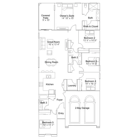 Floorplan - 16111 S 186th Ave, Goodyear, AZ 85338 photo 1 of 1