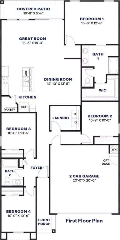 Floorplan - 1419 E Harwell Rd, Phoenix, AZ 85042 photo 1 of 1
