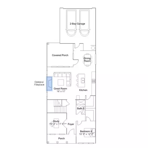 Floorplan - 524 Everglow Ln, Garner, NC 27529 photo 2 of 3