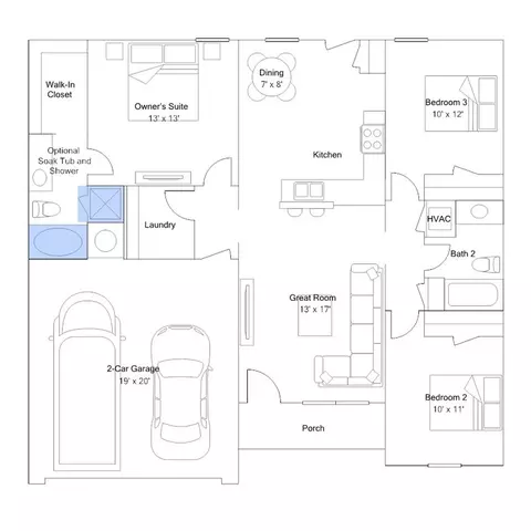 Floorplan - 0 Jasmine Ct, Beebe, AR 72012 photo 5 of 6