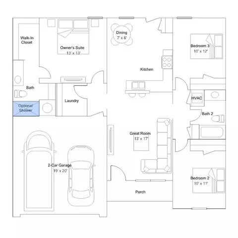 Floorplan - 0 Jasmine Ct, Beebe, AR 72012 photo 4 of 6
