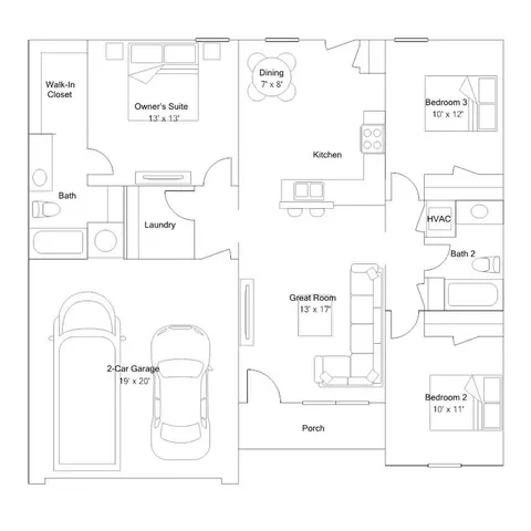 Floorplan - 0 Jasmine Ct, Beebe, AR 72012 photo 1 of 6