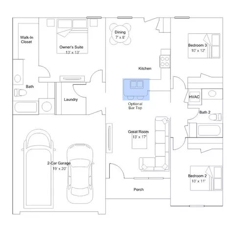 Floorplan - 0 Jasmine Ct, Beebe, AR 72012 photo 3 of 6