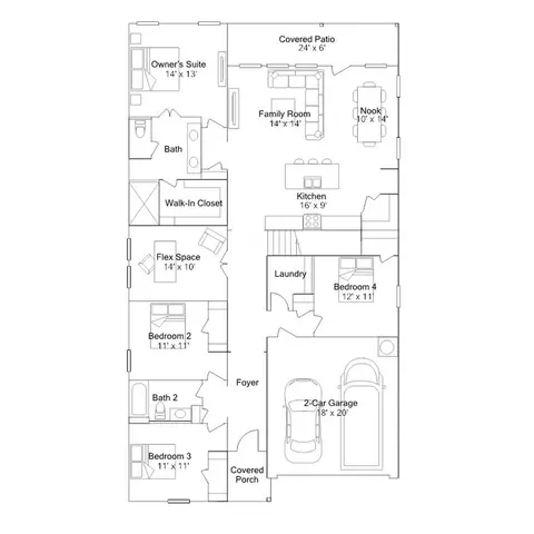 Floorplan - 6413 Adderly Rd, Pilot Point, TX 76258 photo 1 of 2