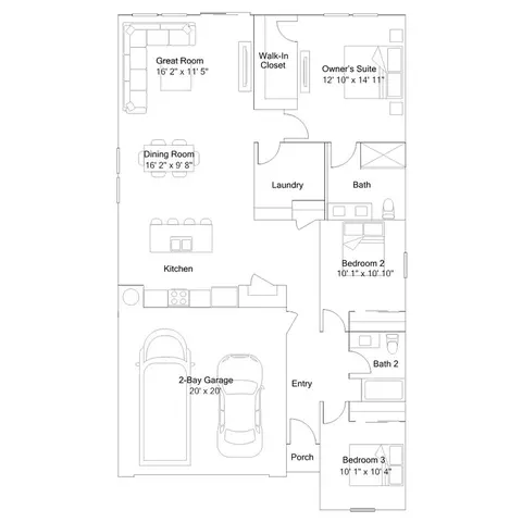 Floorplan - N Crawford Ave. & El Monte, Dinuba, CA 93618 photo 1 of 1