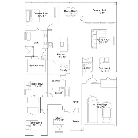 Floorplan - 2407 Tranquil Cedar Dr, Booth, TX 77469 photo 1 of 1