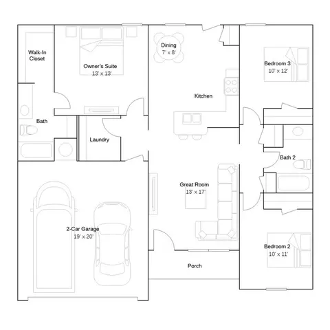 Floorplan - 1526 E Honolulu Pl, Broken Arrow, OK 74012 photo 1 of 1