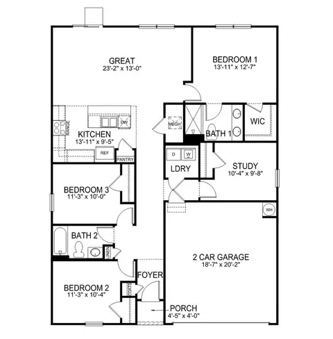 Floorplan - 309 Oak Ridge Rd, Clinton, SC 29325 photo 1 of 1