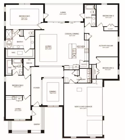 Floorplan - 3667 Malawi Trl, Saint Cloud, FL 34772 photo 1 of 1