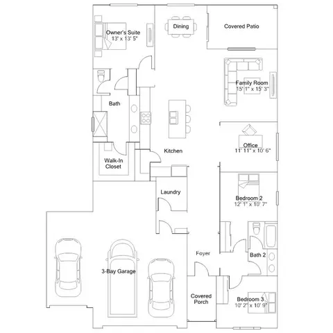 Floorplan - 17426 S Hayward Pl, Vail, AZ 85641 photo 2 of 2