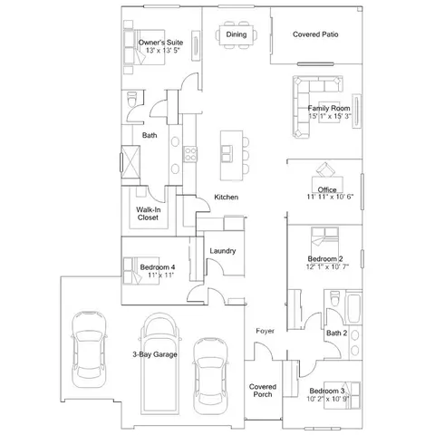 Floorplan - 17426 S Hayward Pl, Vail, AZ 85641 photo 1 of 2