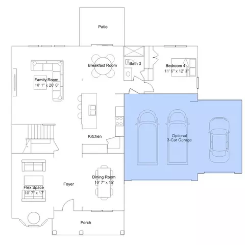 Floorplan - 53 Stoddard Ln, Garner, NC 27529 photo 2 of 7