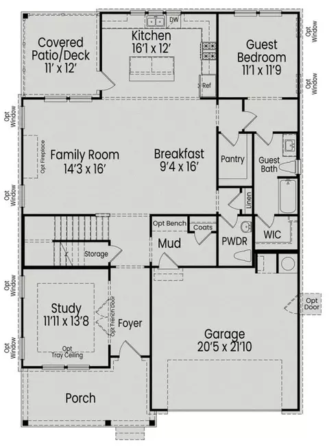 Floorplan - 852 Dragonfly Pond Way, Wake Forest, NC 27587 photo 1 of 4
