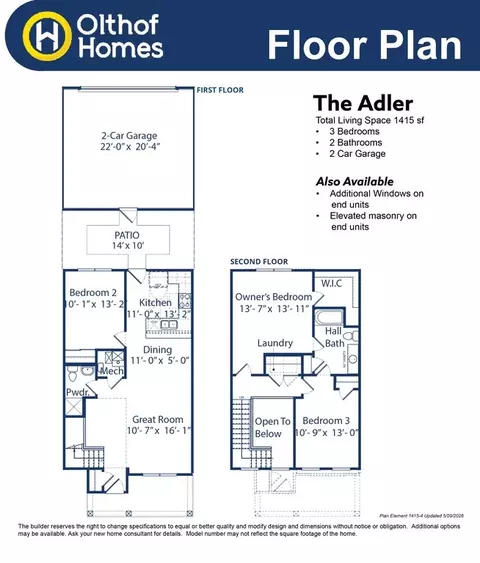 Floorplan - 499 E 131st Pl, Crown Point, IN 46307 photo 2 of 3