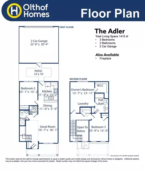 Floorplan - 499 E 131st Pl, Crown Point, IN 46307 photo 3 of 3