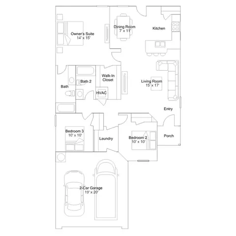 Floorplan - 1008 Santa Fe Trl, Bauxite, AR 72011 photo 1 of 1