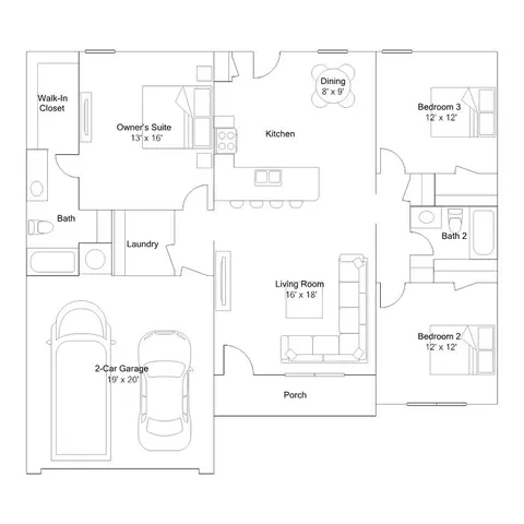 Floorplan - 29437 E 80th St S, Broken Arrow, OK 74014 photo 1 of 1