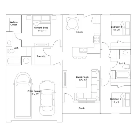 Floorplan - 29437 E 80th St S, Broken Arrow, OK 74014 photo 1 of 1