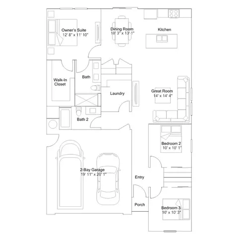 Floorplan - 224 Bryan Ave, Dinuba, CA 93618 photo 1 of 1