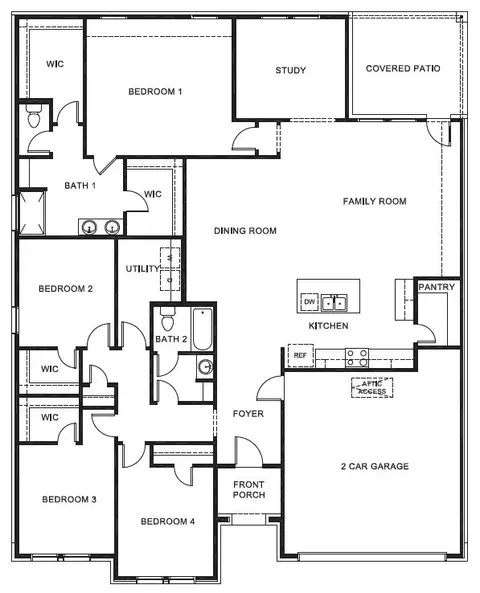 Floorplan - 1935 Jackson St, Cleburne, TX 76033 photo 1 of 1