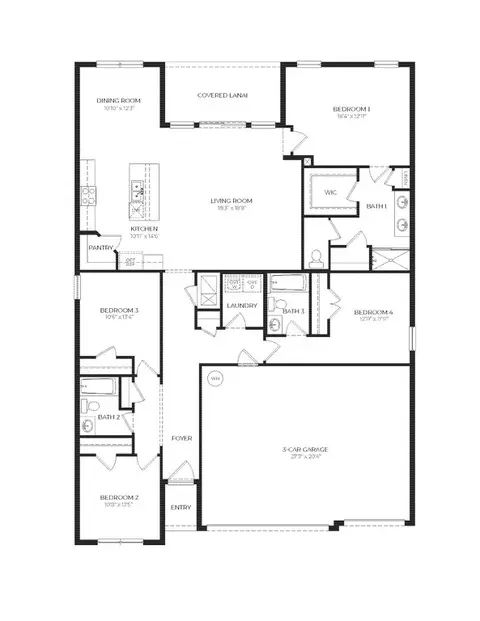 Floorplan - 9841 Coconut Ct, Spring Hill, FL 34608 photo 1 of 1