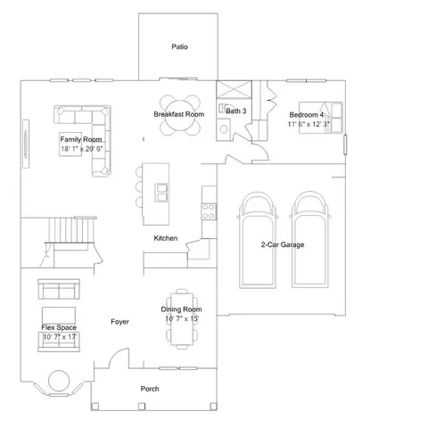 Floorplan - 111 Stoddard Ln, Garner, NC 27529 photo 1 of 7