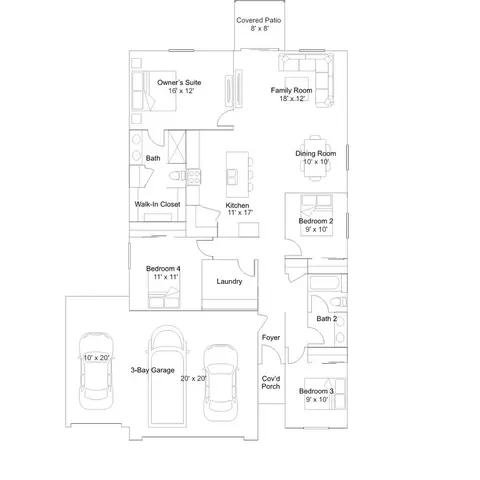 Floorplan - 8870 E Moontear Way, Vail, AZ 85641 photo 1 of 1