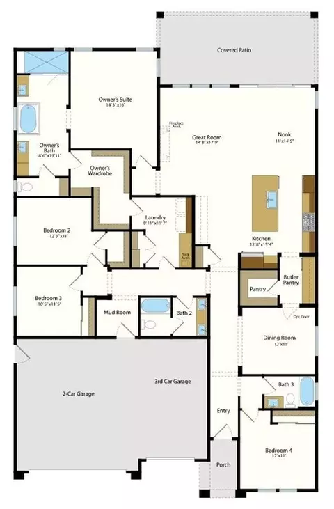 Floorplan - 1687 N Blackwood Ave, Clovis, CA 93619 photo 1 of 1