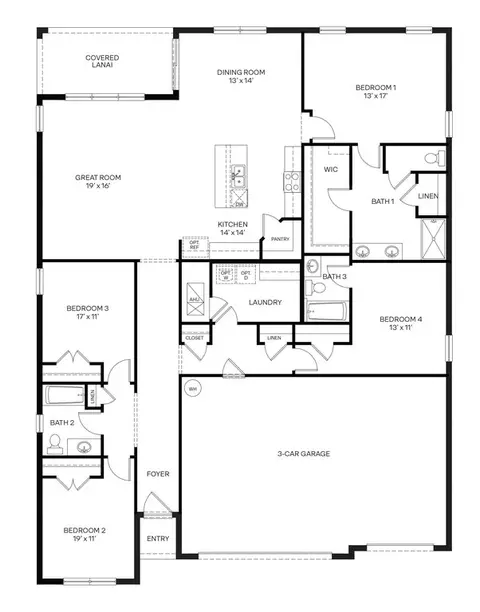 Floorplan - 4235 Acoma Dr, Ormond Beach, FL 32174 photo 1 of 1