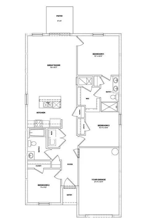 Floorplan - 9841 Coconut Ct, Spring Hill, FL 34608 photo 1 of 1