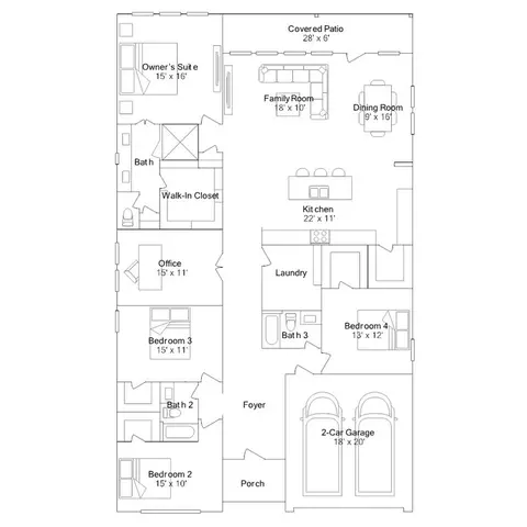 Floorplan - 17862 Aile Pierre Pass, Conroe, TX 77302 photo 1 of 1