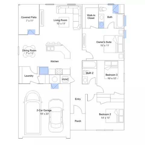 Floorplan - Blackberry Ridge Dr., Mcloud, OK 74851 photo 2 of 6