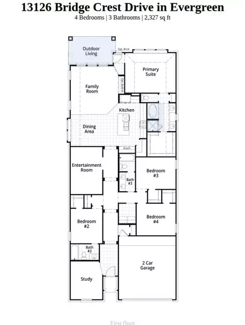 Floorplan - 13126 Bridge Crest Dr, Conroe, TX 77302 photo 1 of 1