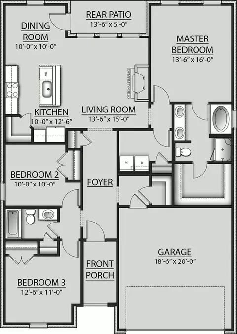 Floorplan - 14959 Arrowhead Ct, Silverhill, AL 36576 photo 1 of 1